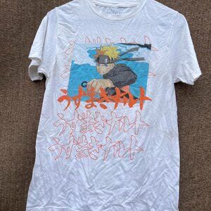 Naruto Shippuden Collection Anime White Graphic T-Shirt Men's SZ Small